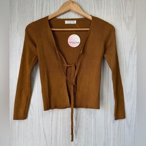 Full Circle Trends Ribbed Tie-Front Top